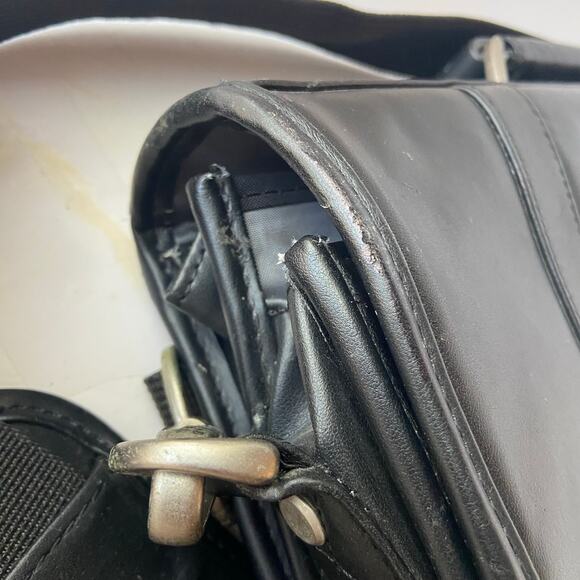 Protocol Leather Briefcase Messenger Bag Satchel Attaché Laptop Case Expandable - Picture 9 of 16